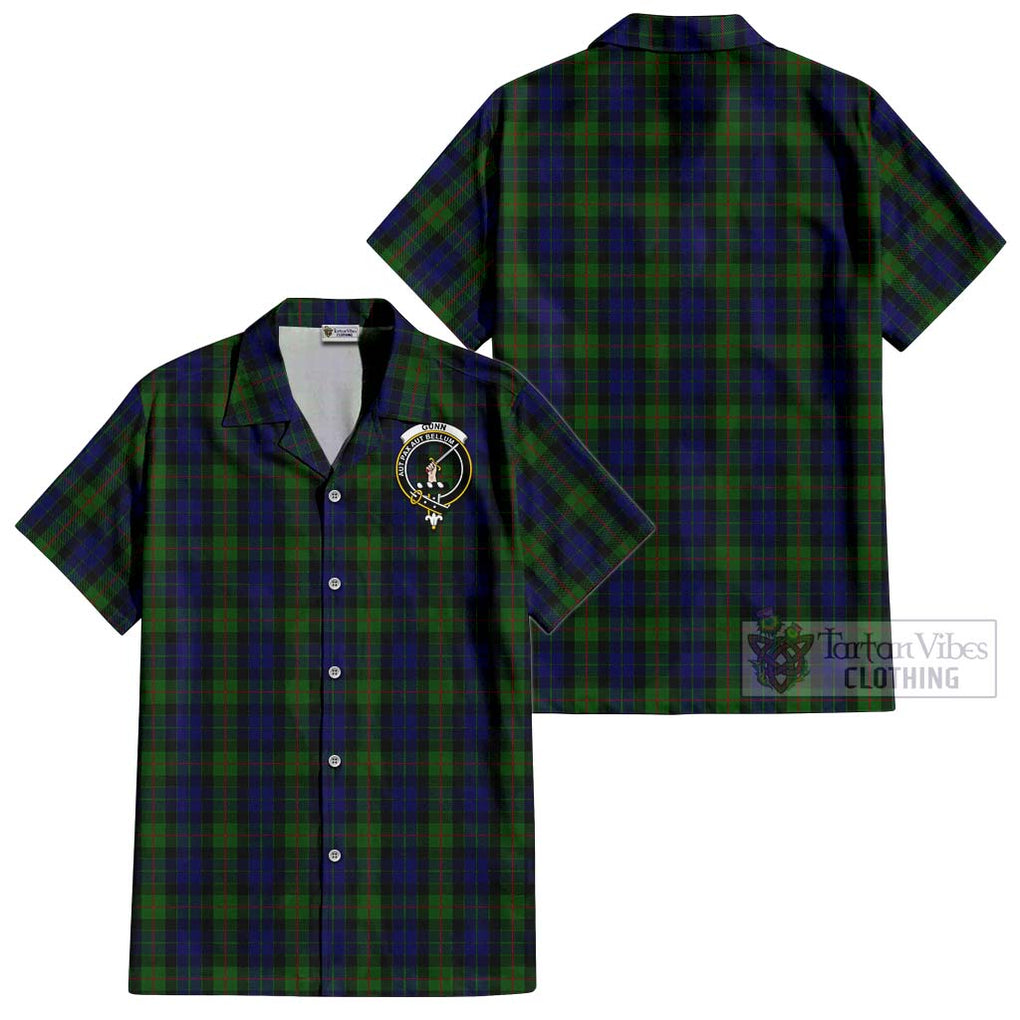 Gunn Tartan Cotton Hawaiian Shirt with Family Crest Kid - Tartan Vibes Clothing