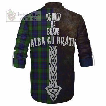 Gunn Tartan Family Crest Ghillie Kilt Shirt Alba Gu Brath Be Brave Lion Ancient Style - Tartan Vibes Clothing