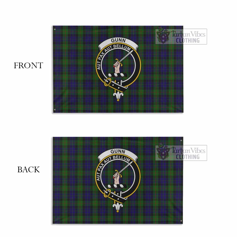 Tartan Vibes Clothing Gunn Tartan House Flag with Family Crest