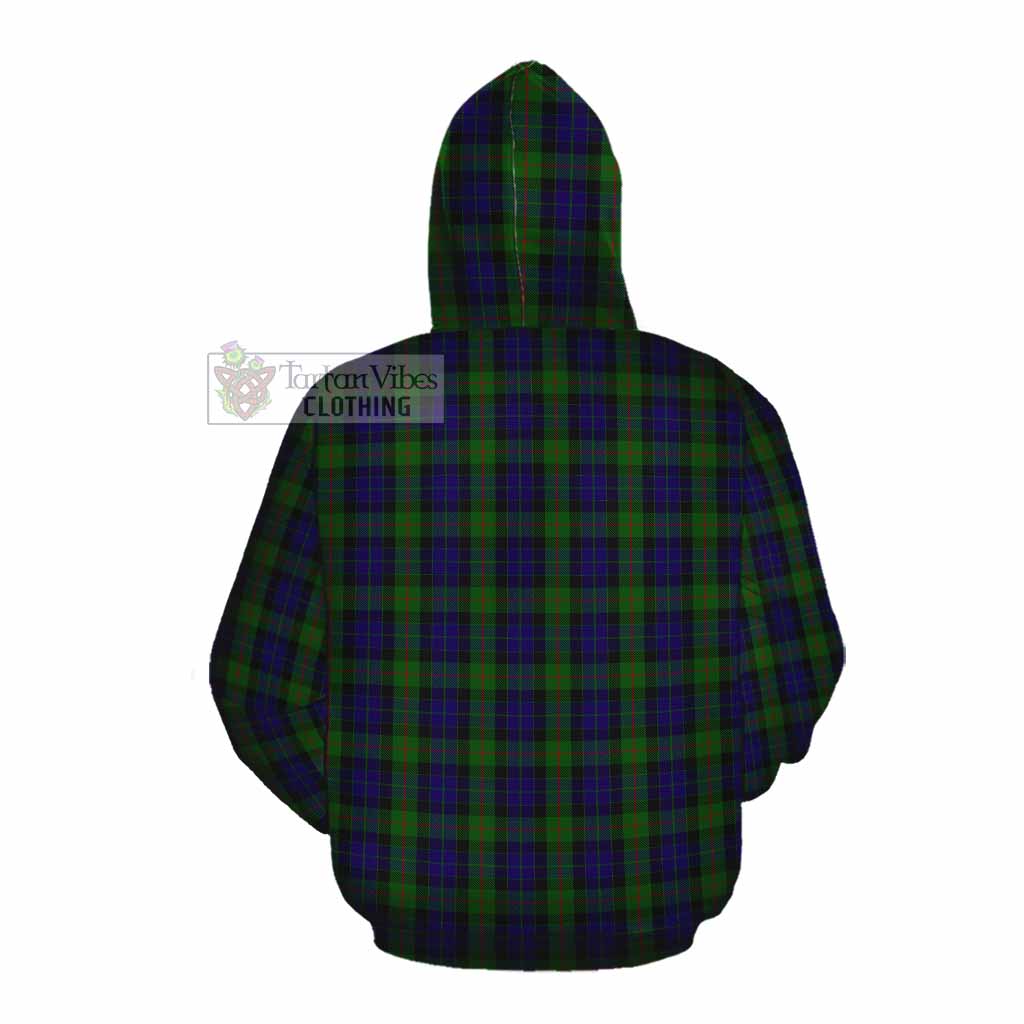 Tartan Vibes Clothing Gunn Tartan Cotton Hoodie with Family Crest DNA In Me Style