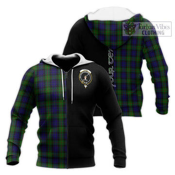 Gunn Tartan Knitted Hoodie with Family Crest and Half Of Me Style