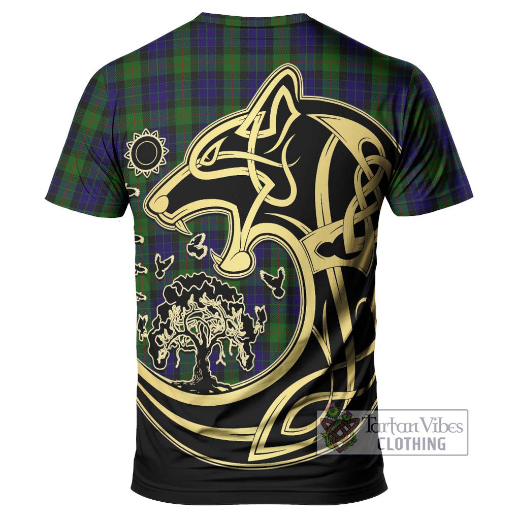 Gunn Tartan T-Shirt with Family Crest Celtic Wolf Style - Tartan Vibes Clothing