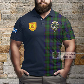 Gunn Tartan Polo Shirt Alba with Scottish Lion Royal Arm Half Style - Tartan Vibes Clothing