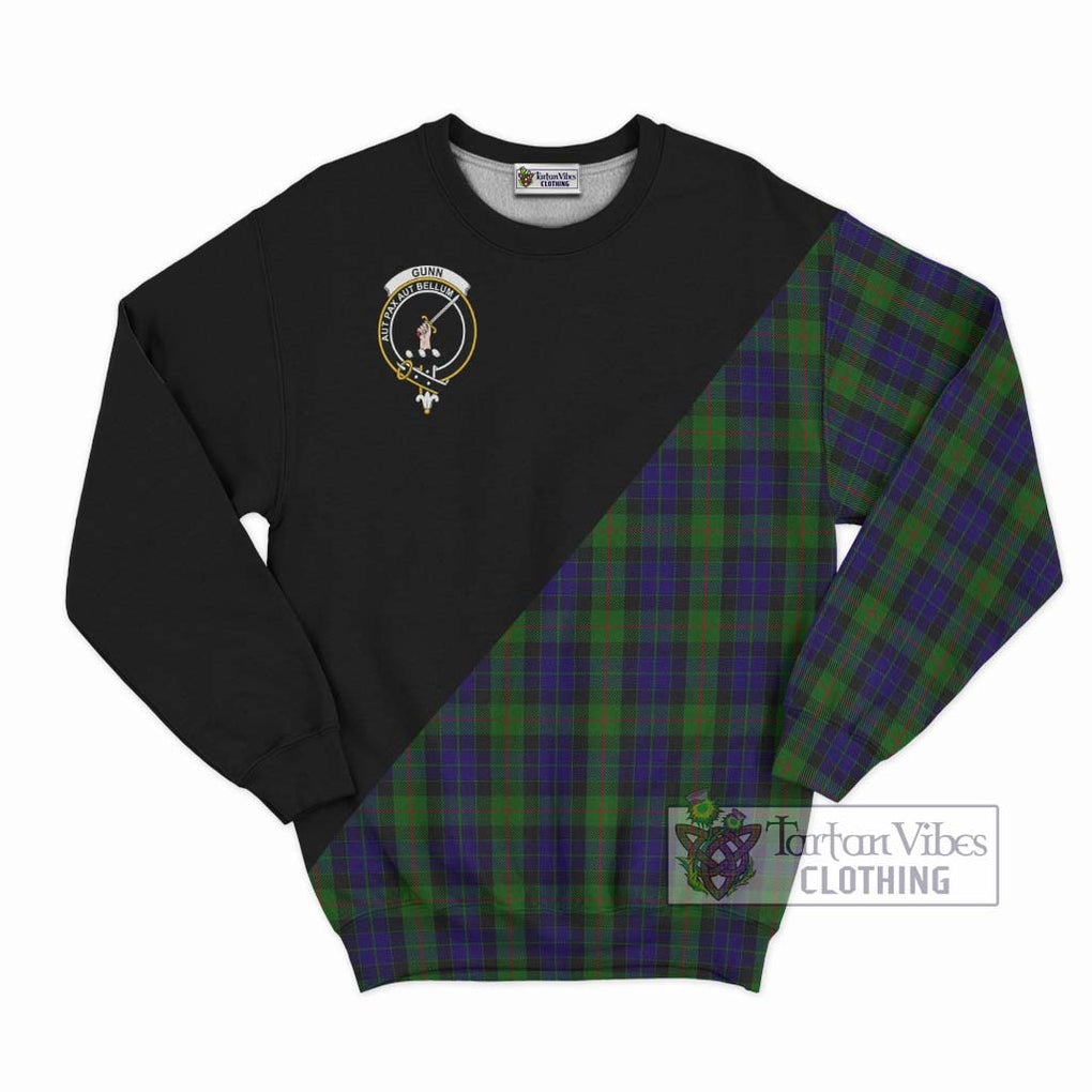 Gunn Tartan Sweatshirt with Family Crest and Military Logo Style - Tartanvibesclothing Shop