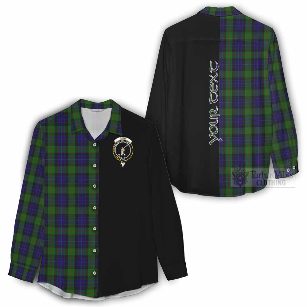 Tartan Vibes Clothing Gunn Tartan Women's Casual Shirt with Family Crest and Half Of Me Style