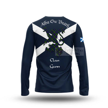 Gunn Tartan Lion Rampant Long Sleeve T-Shirt  Proudly Display Your Heritage with Alba Gu Brath and Clan Name