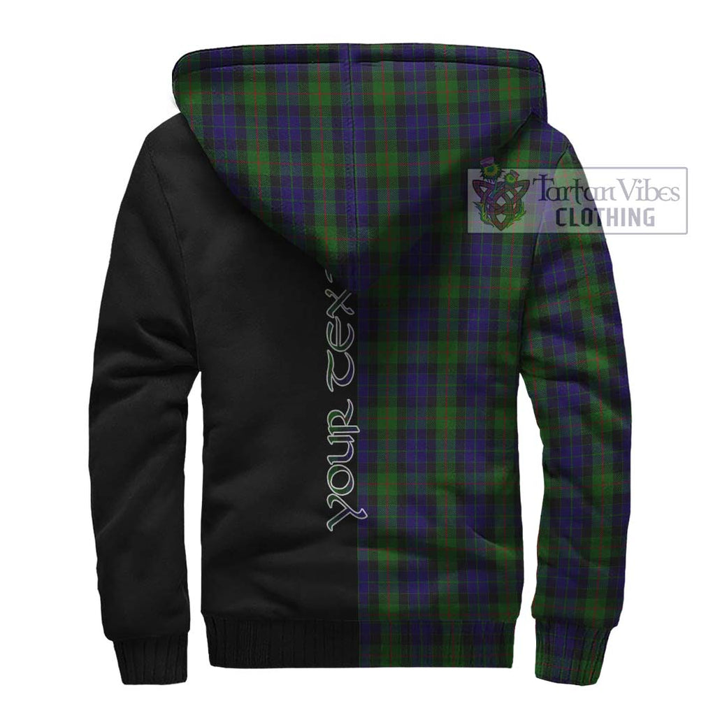 Gunn Tartan Sherpa Hoodie with Family Crest and Half Of Me Style - Tartanvibesclothing Shop