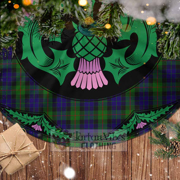 Gunn Tartan Christmas Tree Skirt Scottish Thistle Style