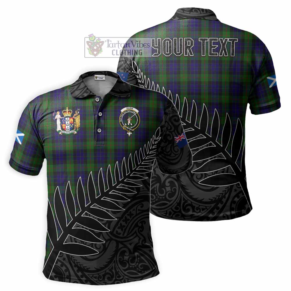 Gunn Crest Tartan Polo Shirt with New Zealand Silver Fern Half Style