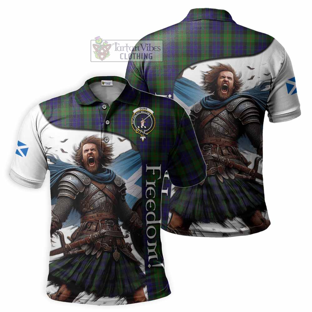 Tartan Vibes Clothing Gunn Crest Tartan Polo Shirt Inspired by the Freedom of Scottish Warrior