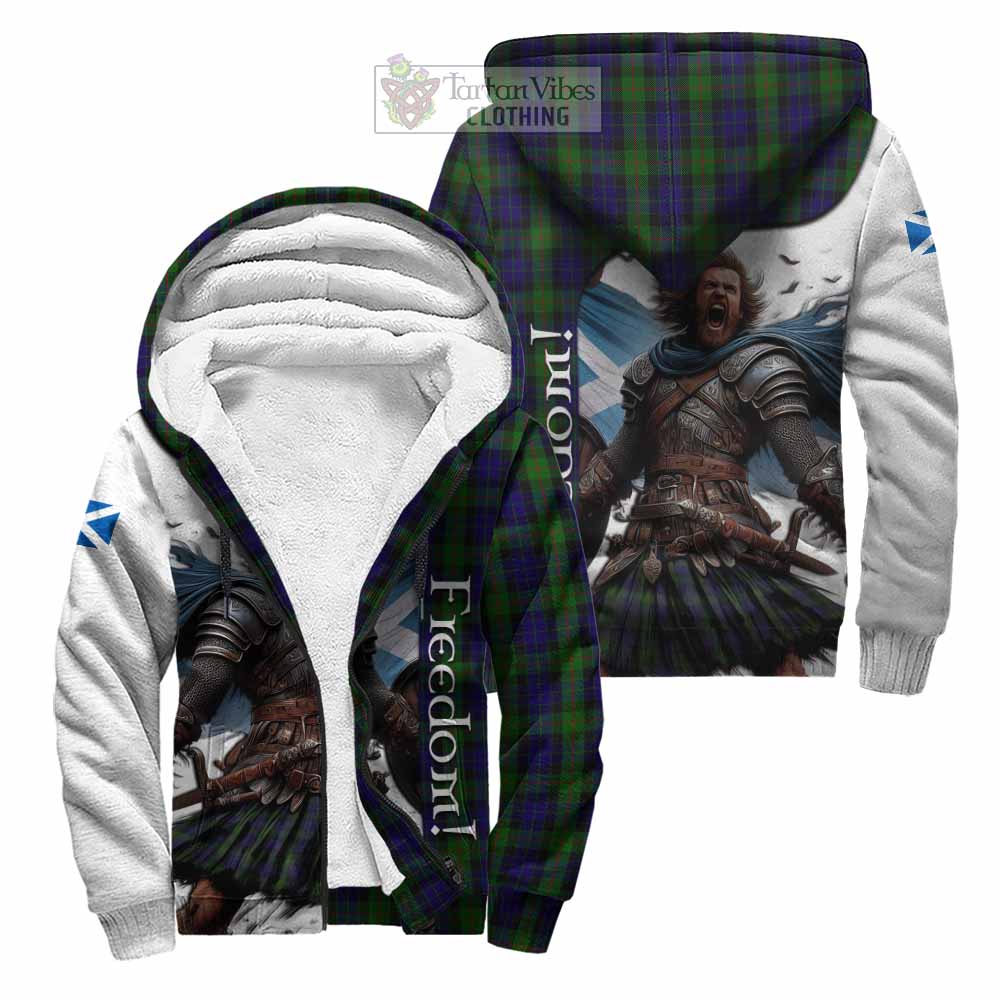 Tartan Vibes Clothing Gunn Crest Tartan Sherpa Hoodie Inspired by the Freedom of Scottish Warrior