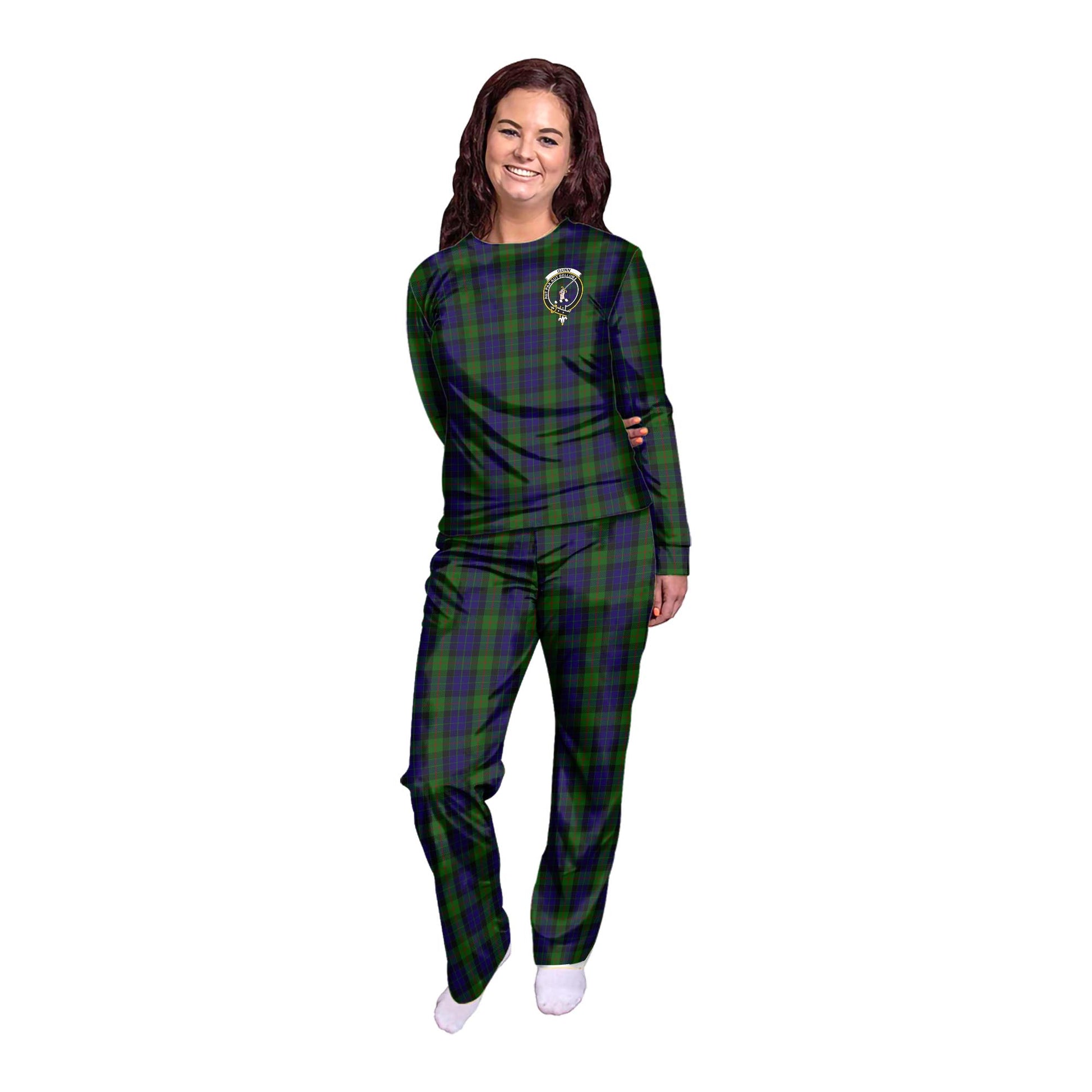 Gunn Tartan Pajamas Family Set with Family Crest - Tartan Vibes Clothing