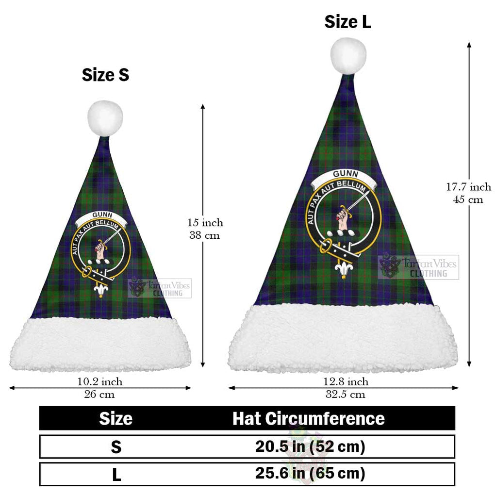 Tartan Vibes Clothing Gunn Tartan Christmas Santa Hats with Family Crest