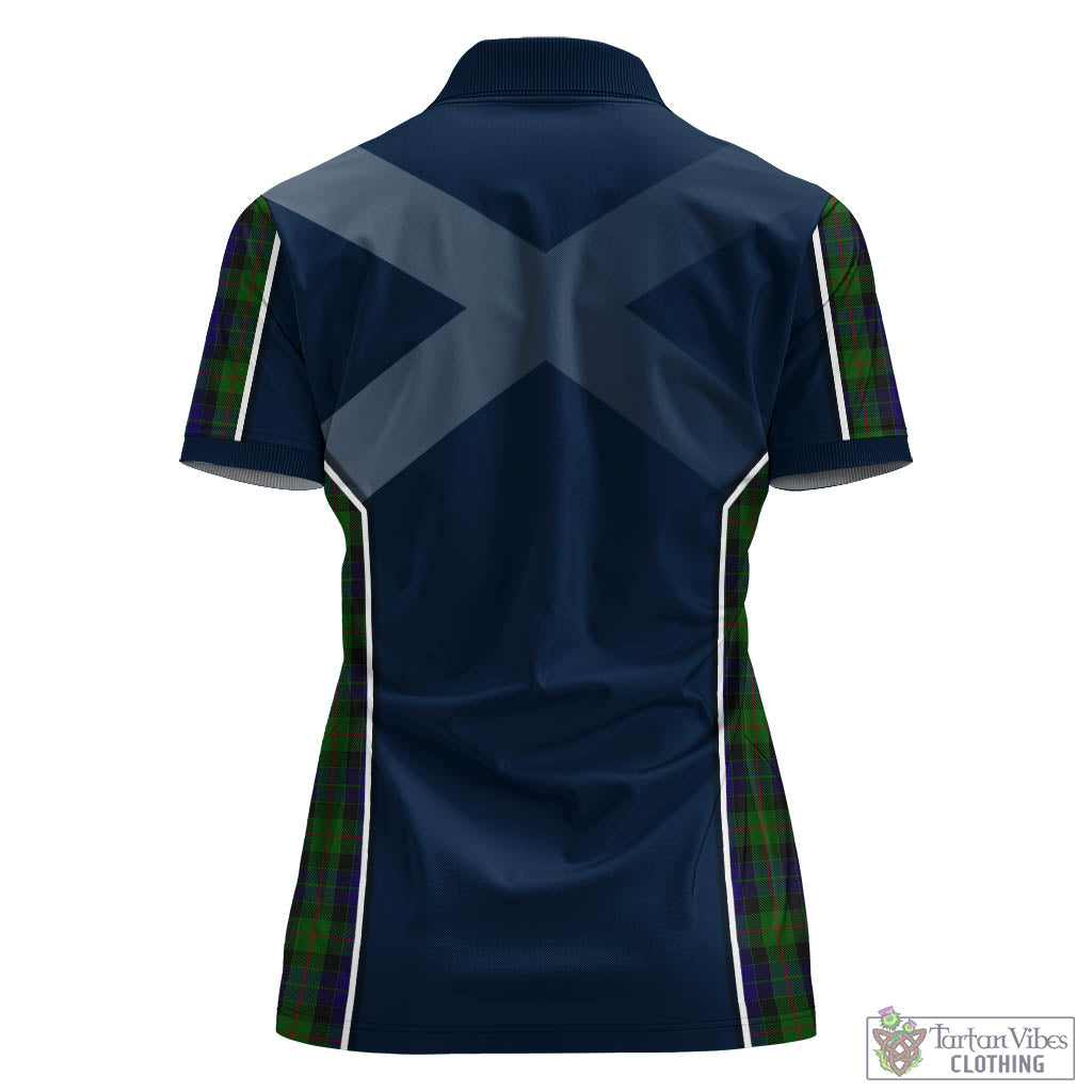 Tartan Vibes Clothing Gunn Tartan Women's Polo Shirt with Family Crest and Scottish Thistle Vibes Sport Style