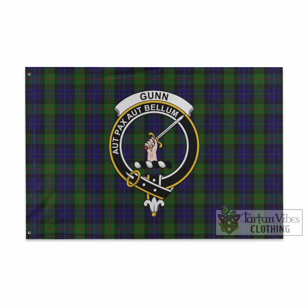 Tartan Vibes Clothing Gunn Tartan House Flag with Family Crest