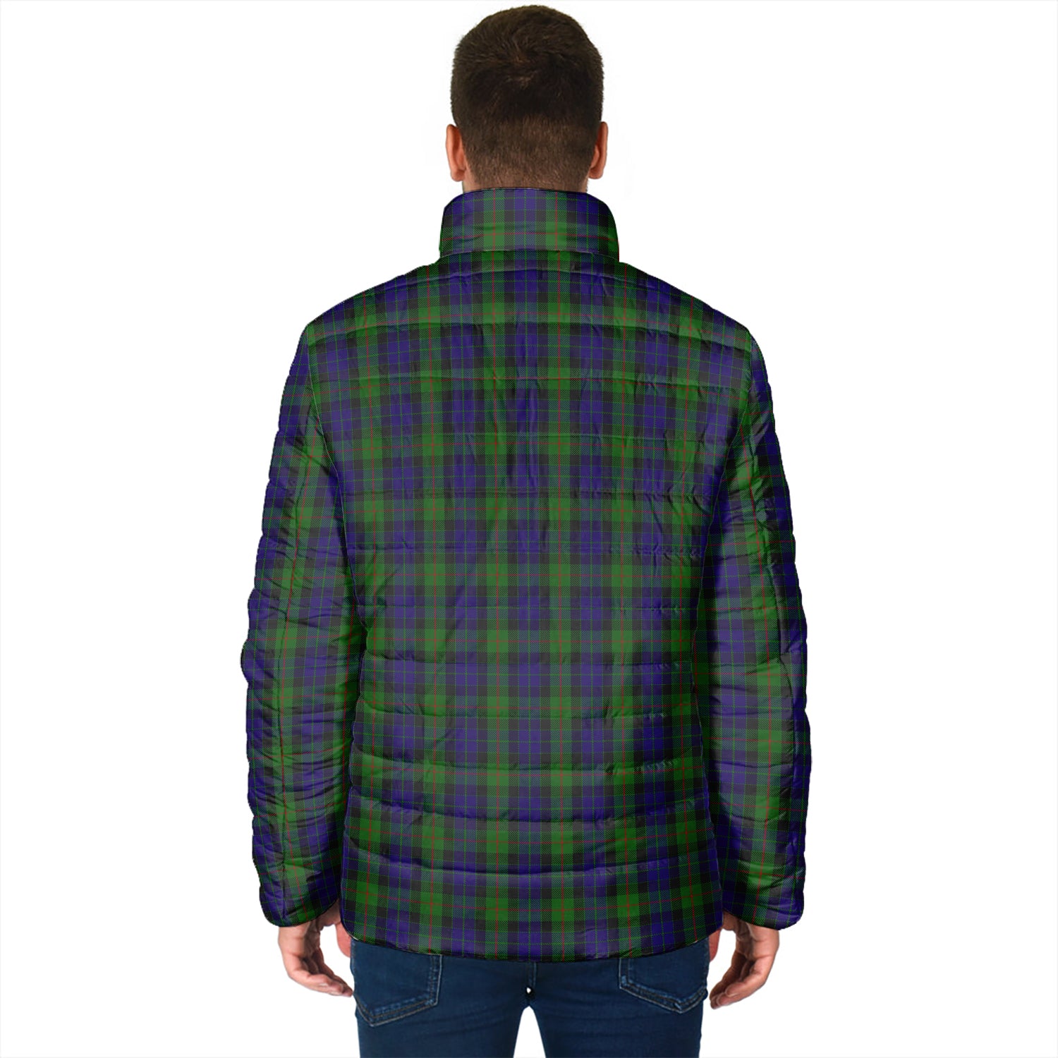 Gunn Tartan Padded Jacket with Family Crest - Tartan Vibes Clothing