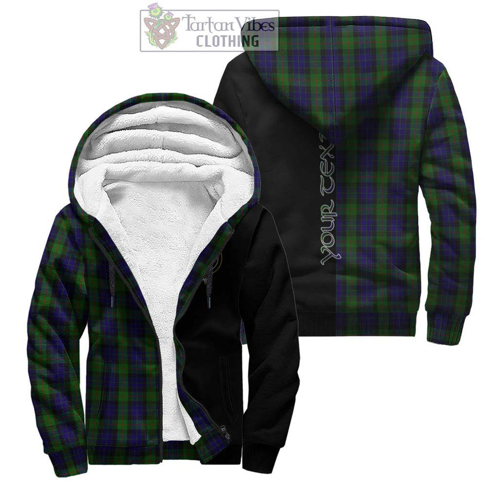 Gunn Tartan Sherpa Hoodie with Family Crest and Half Of Me Style Unisex - Tartanvibesclothing Shop