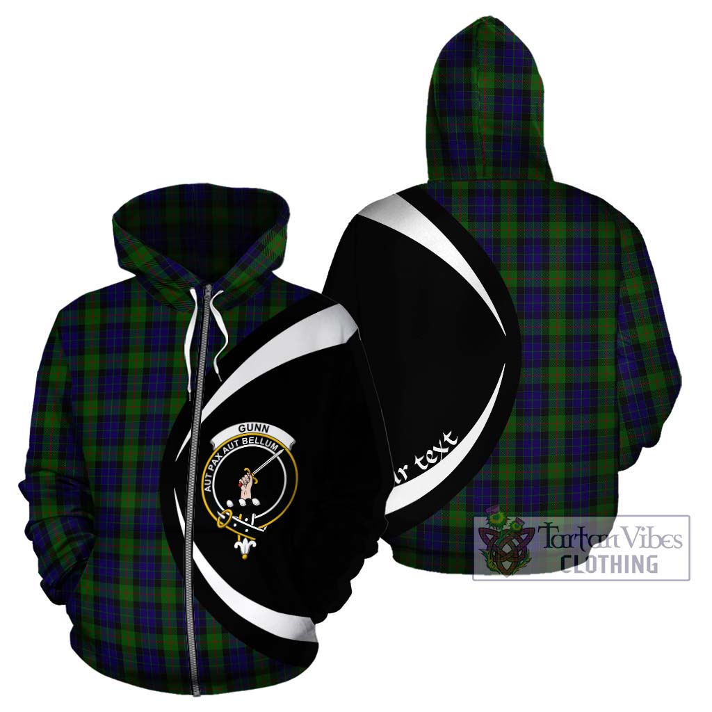 Tartan Vibes Clothing Gunn Tartan Hoodie with Family Crest Circle Style