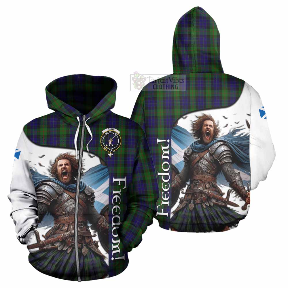 Tartan Vibes Clothing Gunn Crest Tartan Hoodie Inspired by the Freedom of Scottish Warrior