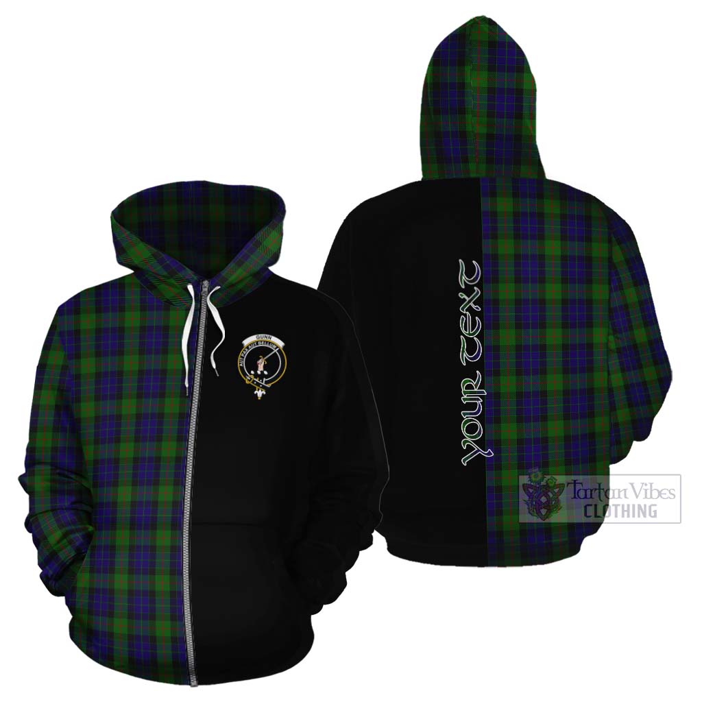 Tartan Vibes Clothing Gunn Tartan Cotton Hoodie with Family Crest and Half Of Me Style