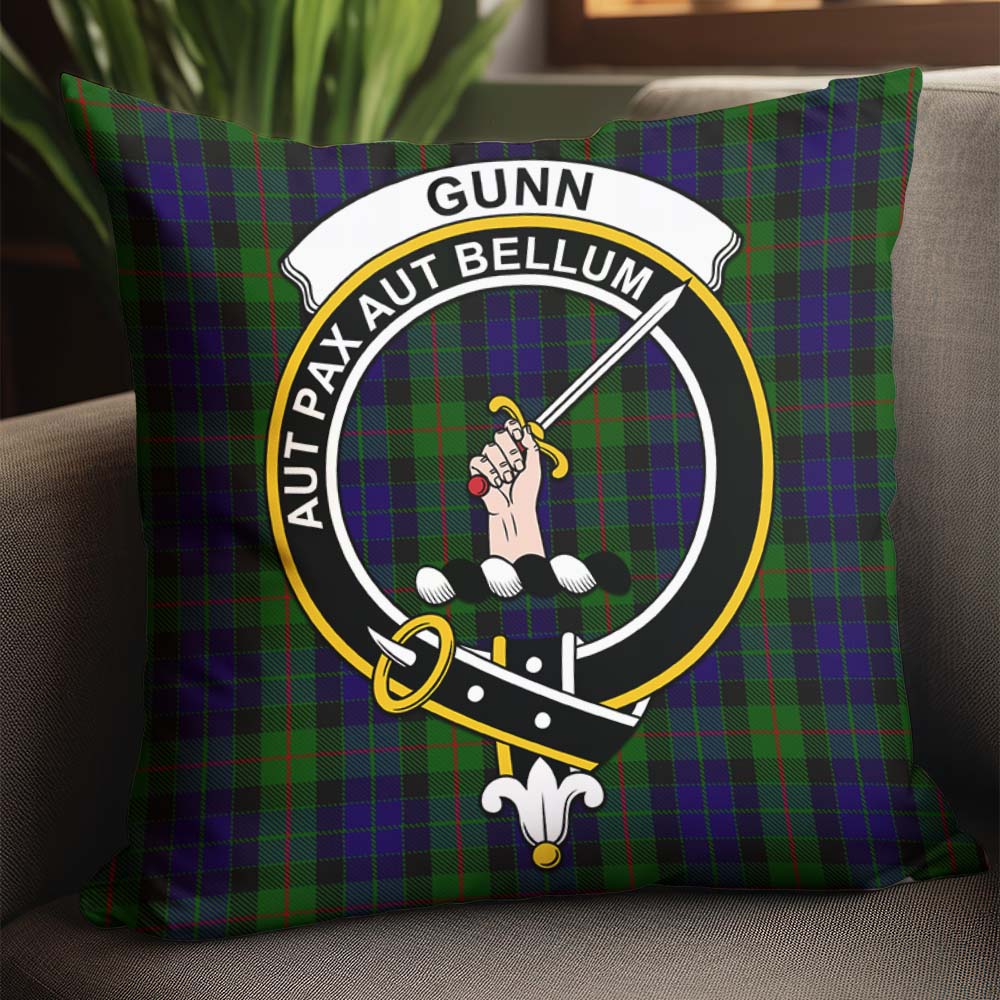 Gunn Tartan Pillow Cover with Family Crest - Tartanvibesclothing