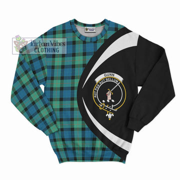 Gunn Ancient Tartan Sweatshirt with Family Crest Circle Style