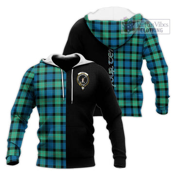 Gunn Ancient Tartan Knitted Hoodie with Family Crest and Half Of Me Style