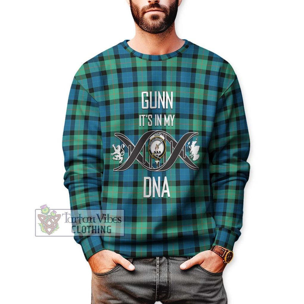 Gunn Ancient Tartan Sweatshirt with Family Crest DNA In Me Style Unisex - Tartanvibesclothing Shop