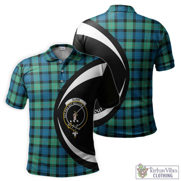 Gunn Ancient Tartan Men's Polo Shirt with Family Crest Circle Style