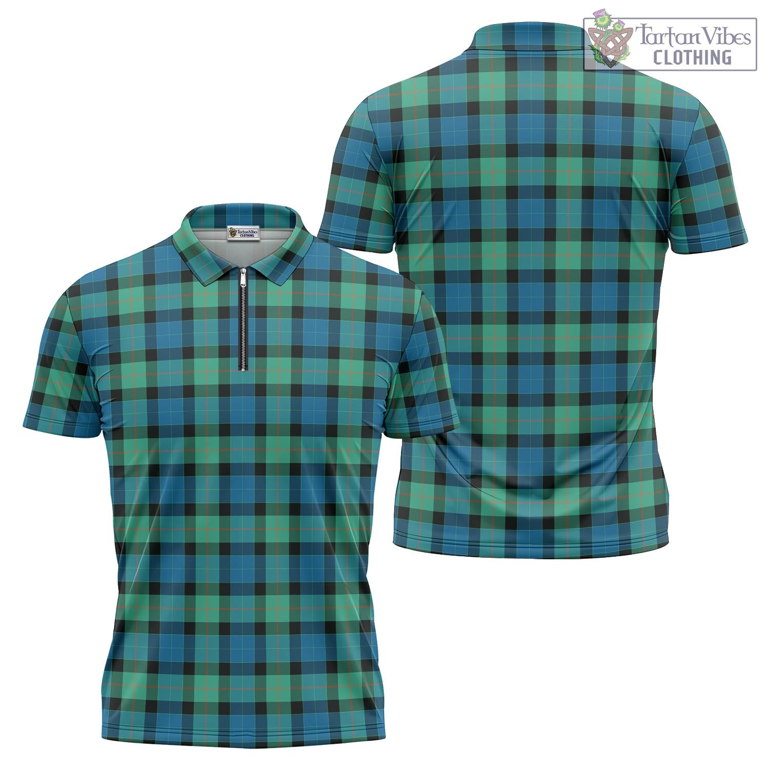 Tartan Vibes Clothing Gunn Ancient Tartan Zipper Polo Shirt