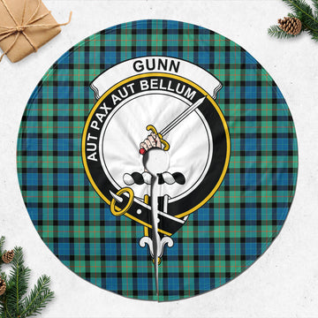 Gunn Ancient Tartan Christmas Tree Skirt with Family Crest