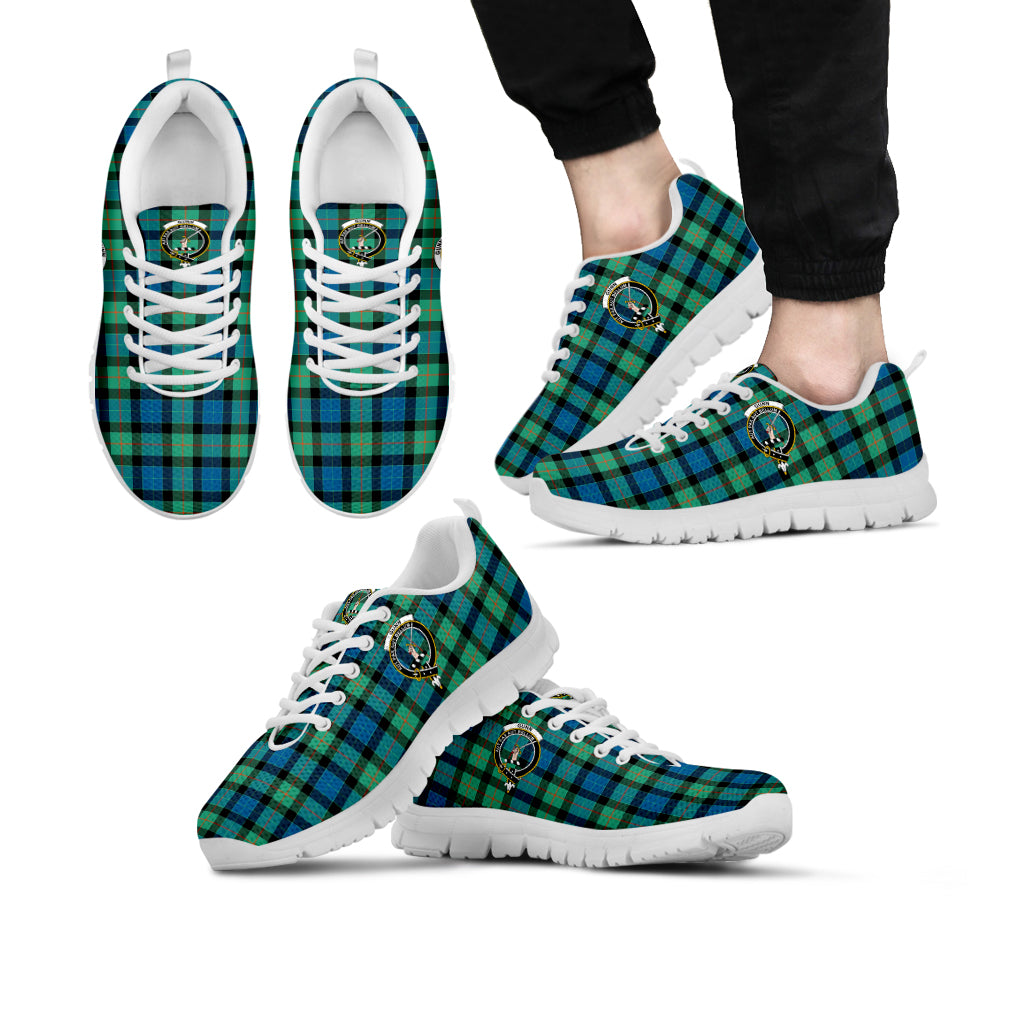 Gunn Ancient Tartan Sneakers with Family Crest Kid's Sneakers - Tartan Vibes Clothing