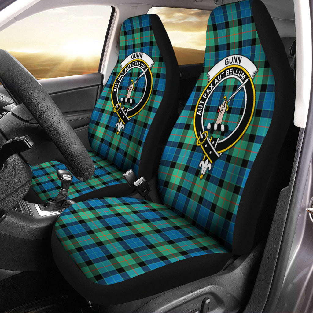 Gunn Ancient Tartan Car Seat Cover with Family Crest One Size - Tartanvibesclothing