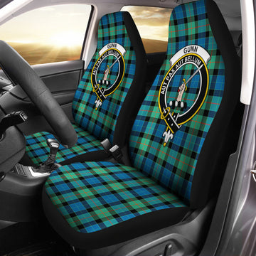 Gunn Ancient Tartan Car Seat Cover with Family Crest