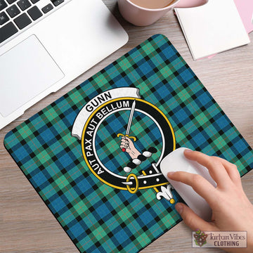 Gunn Ancient Tartan Mouse Pad with Family Crest