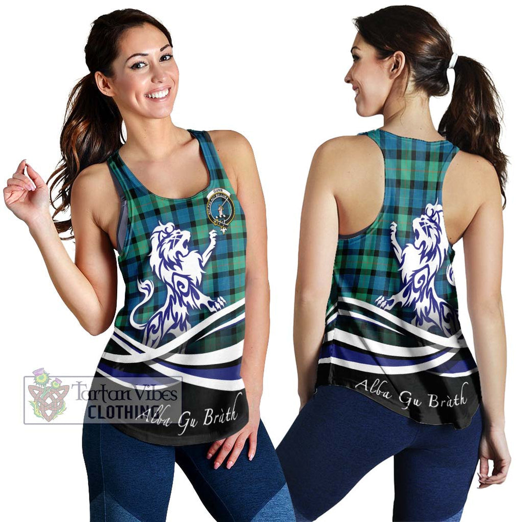 Gunn Ancient Tartan Women's Racerback Tanks with Alba Gu Brath Regal Lion Emblem 4XL - Tartanvibesclothing Shop