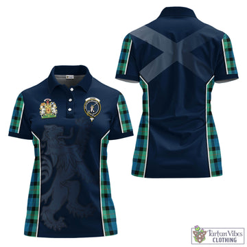 Gunn Ancient Tartan Women's Polo Shirt with Family Crest and Lion Rampant Vibes Sport Style