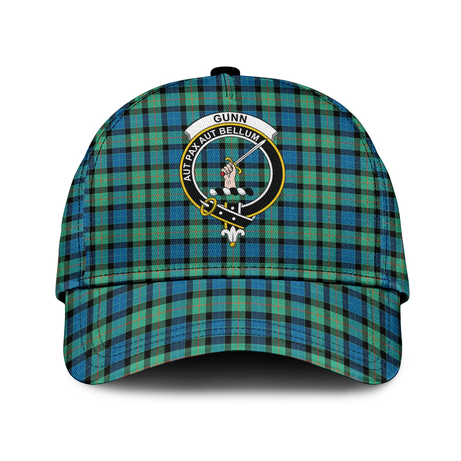 Gunn Ancient Tartan Classic Cap with Family Crest Classic Cap Universal Fit - Tartan Vibes Clothing