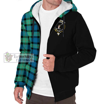 Gunn Ancient Tartan Sherpa Hoodie with Family Crest and Half Of Me Style