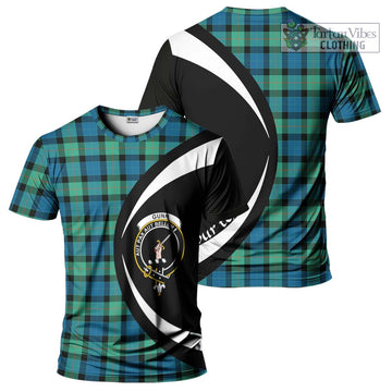 Gunn Ancient Tartan T-Shirt with Family Crest Circle Style