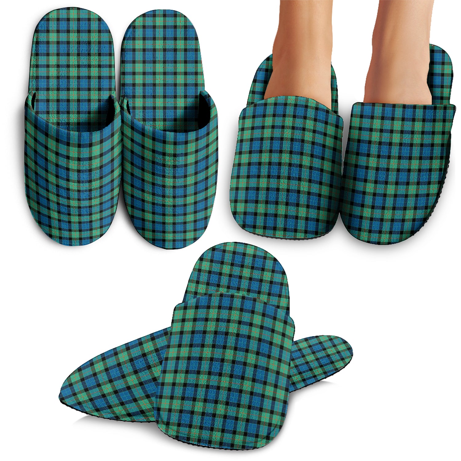 Gunn Ancient Tartan Home Slippers - Tartanvibesclothing