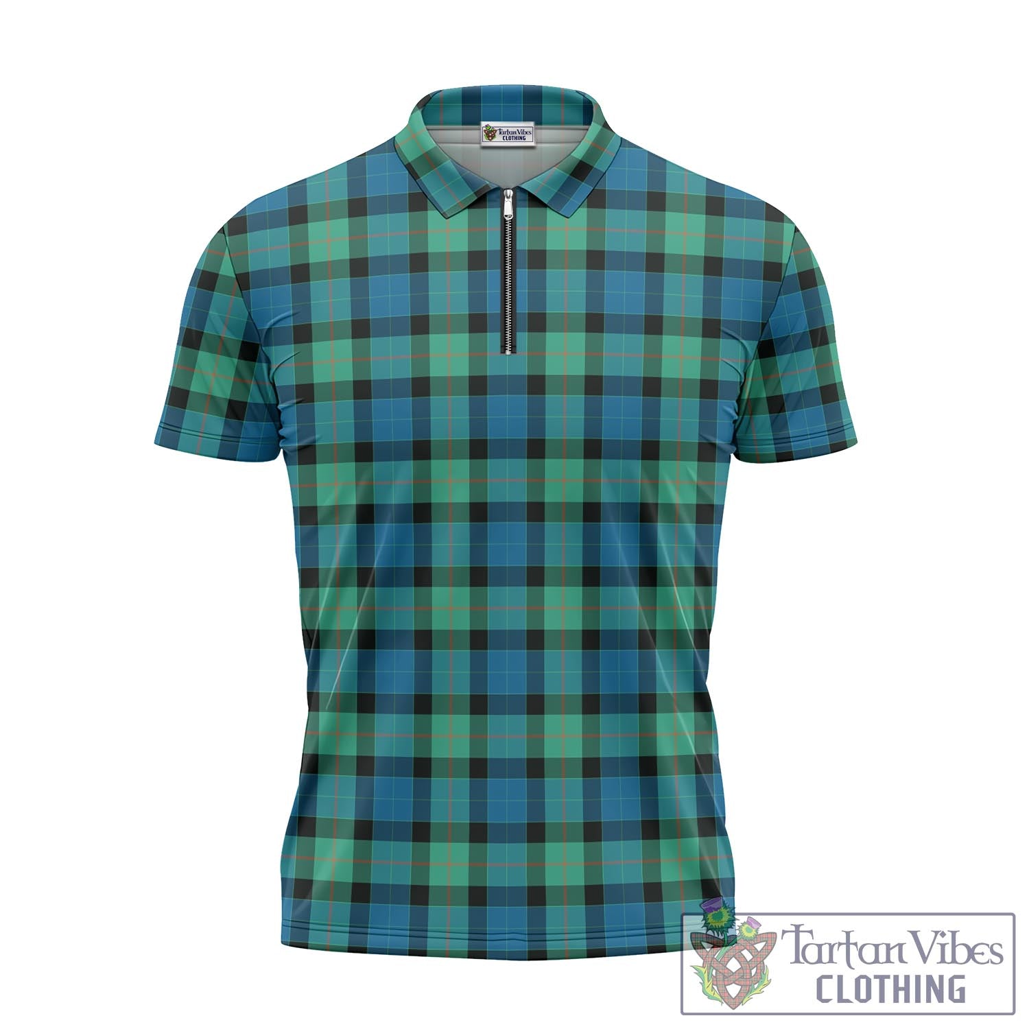 Tartan Vibes Clothing Gunn Ancient Tartan Zipper Polo Shirt