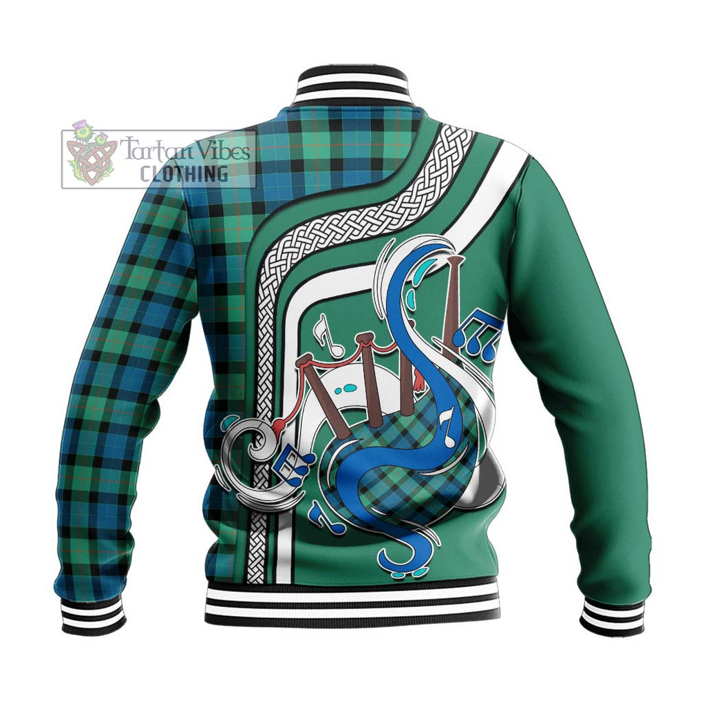 Tartan Vibes Clothing Gunn Ancient Tartan Baseball Jacket with Epic Bagpipe Style