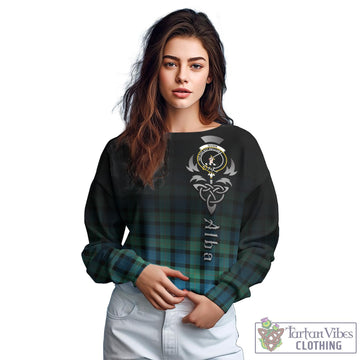 Gunn Ancient Tartan Sweatshirt Featuring Alba Gu Brath Family Crest Celtic Inspired