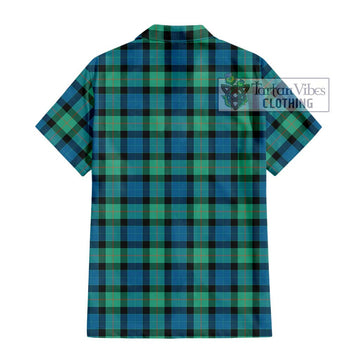 Gunn Ancient Tartan Short Sleeve Button Shirt with Family Crest DNA In Me Style