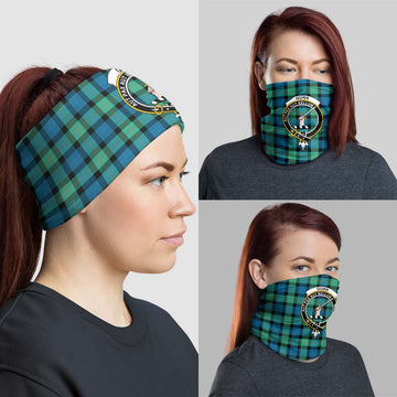 Gunn Ancient Tartan Neck Gaiters, Tartan Bandanas, Tartan Head Band with Family Crest