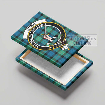 Gunn Ancient Tartan Canvas Print Wall Art with Family Crest