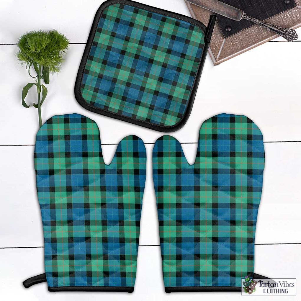 Gunn Ancient Tartan Combo Oven Mitt & Pot-Holder Combo 1 Oven Mitt & 1 Pot-Holder Black - Tartan Vibes Clothing