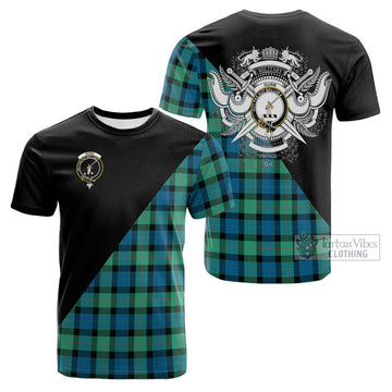 Gunn Ancient Tartan Cotton T-shirt with Family Crest and Military Logo Style