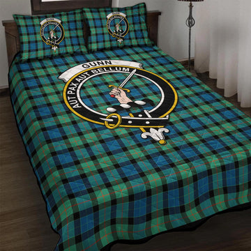 Gunn Ancient Tartan Quilt Bed Set with Family Crest